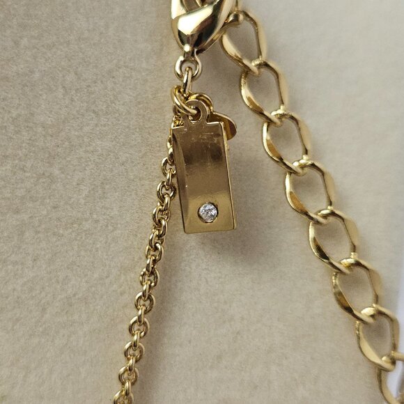 Kate Spade Cut Out Spade Signature Logo Gold Plated Necklace 16" with Extender - Picture 5 of 9